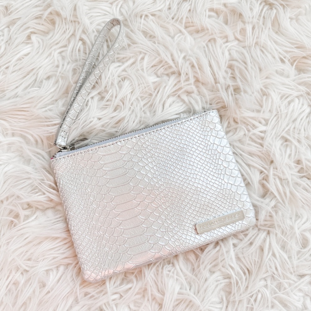 Rodan and Fields Silver Snakeskin Wristlet Clutch Pouch